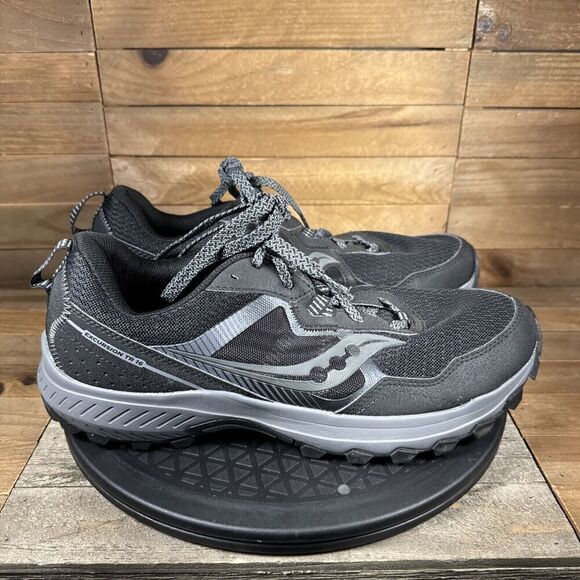 Saucony Mens Size 10 Wide Black Gray Excursion TR16 Athletic Trail Running Shoes - Picture 1 of 10